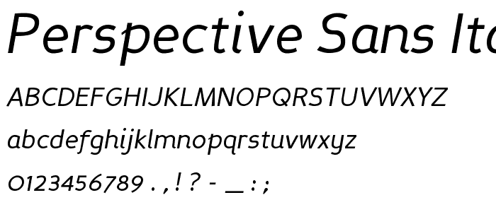 Perspective Sans Italic font